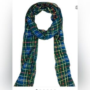 NWT - Patricia Nash Blue & Green and Gold Tartan Scarf